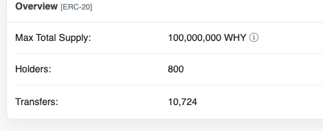 800 holders in a day✅

that's $WHY - if you ever wonder why join the community and ask!