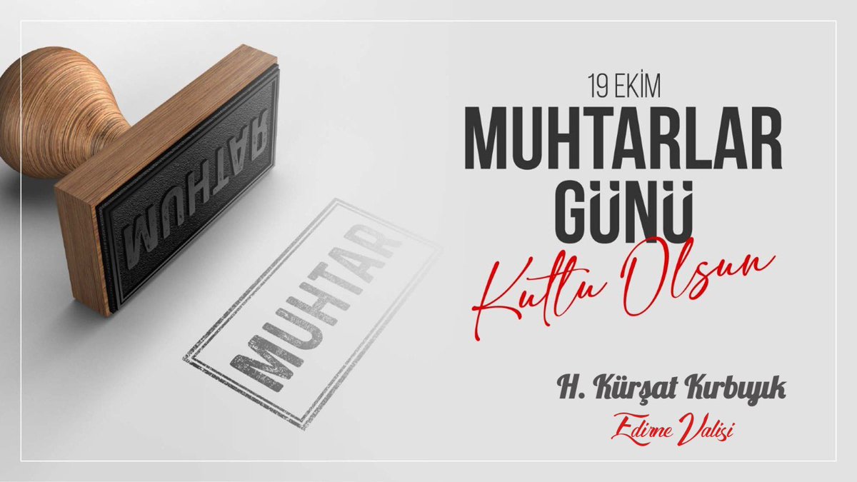 Tüm muhtarlarımızın Muhtarlar Günü’nü tebrik eder, vatandaşlarımızın hayatını kolaylaştıran çalışmalarından dolayı kendilerine teşekkür ederim.
19 Ekim Muhtarlar Günü kutlu olsun.