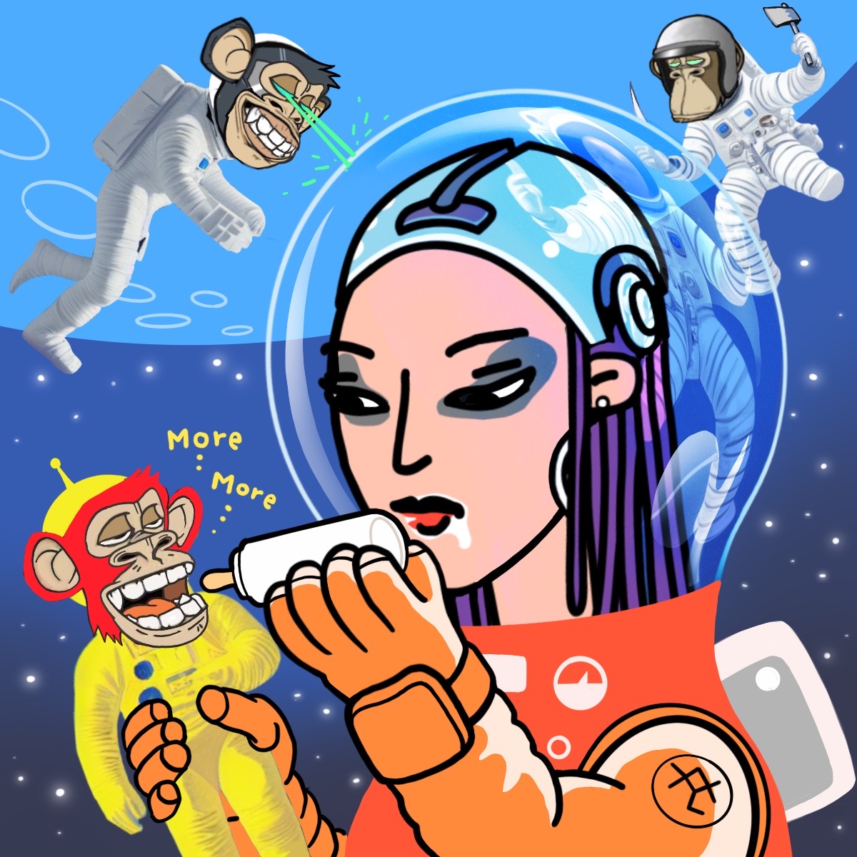 WowMenLabs's tweet photo. 🚫AlienBuster, META GIRLS’ Episode 22🚫
I invaded the alien BAYClubbers’ hometown, the BananaKongMilk planet, 30 light years away. I have kidnapped a BAYC newborn there to the earth. Grow up fast, baby. You will become a spy in the future and spearhead war against BAYC.
#OpenSea https://t.co/Zm3fA6KLMa