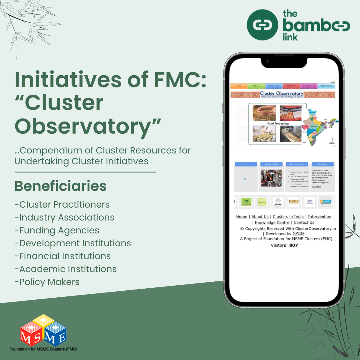 thebamboolink's tweet photo. Cluster Observatory is a project of FMC that benefits various groups like #FundingAgencies, #DevelopmentInstitutions, #FinancialInstitutions, #AcademicInstitutions, #PolicyMakers. Read more at https://t.co/Kpterb4KrB
#bamboobusiness #clusters #makeinindia https://t.co/ivgNTvp6VL