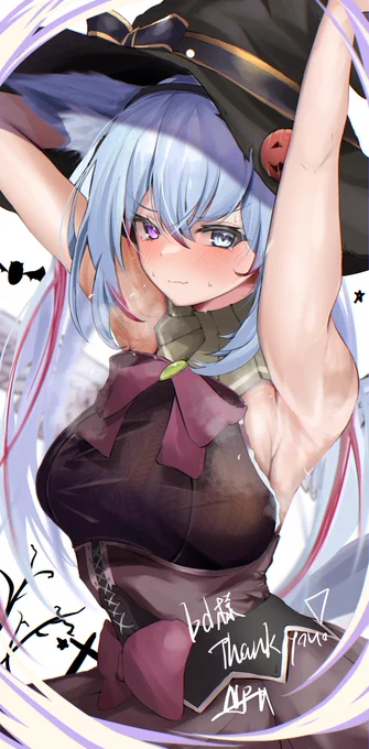 遅れながらも #skeb 納品の発表!まずはねぎぽんさんに描いて頂いたものです!ハロウィーンって気分!このコルセットって感じの衣装、ハロウィーンって感じでいいね!素敵なイラストありがとうございます! 