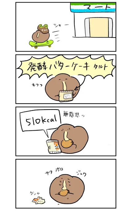 カロリー爆弾を頂くキーウィ 