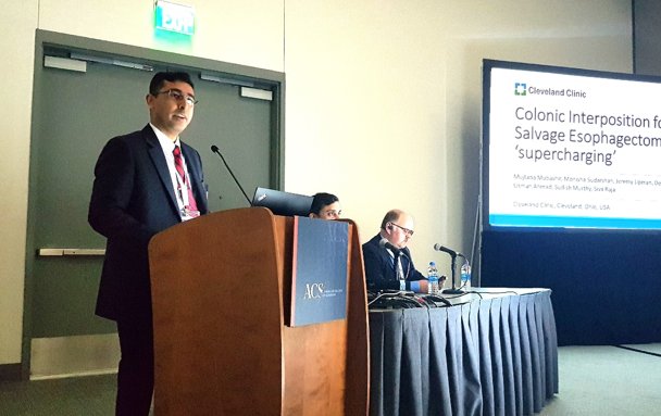 Mujtaba Mubashir, MD (@mmubashirmd) on Twitter photo Delighted to present for the first time at #ACSCC22 on "Colonic Interposition for Salvage Esophagectomy" under <a href="/GooseDocMD/">Siva Raja</a>. Representing <a href="/CCFSurgery/">Cleveland Clinic General Surgery Residency Program</a> and <a href="/CleClinicHVTI/">Cleveland Clinic Heart, Vascular & Thoracic</a>! <a href="/UsmanAhmadMD/">Usman Ahmad</a> @Monisha_Sud_MD <a href="/abribriesco43/">Alejandro Bribriesco</a> @HadikaMubashir Delighted to present for the first time at #ACSCC22 on "Colonic Interposition for Salvage Esophagectomy" under <a href="/GooseDocMD/">Siva Raja</a>. Representing <a href="/CCFSurgery/">Cleveland Clinic General Surgery Residency Program</a> and <a href="/CleClinicHVTI/">Cleveland Clinic Heart, Vascular & Thoracic</a>! <a href="/UsmanAhmadMD/">Usman Ahmad</a> @Monisha_Sud_MD <a href="/abribriesco43/">Alejandro Bribriesco</a> @HadikaMubashir