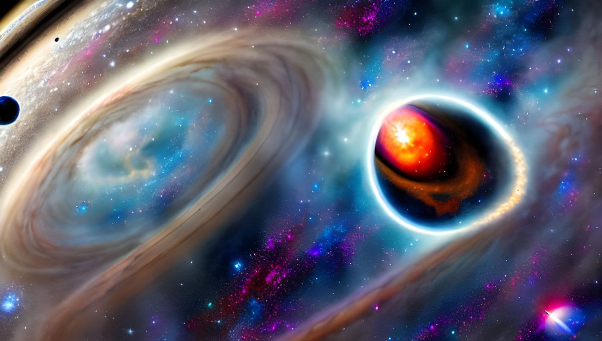 circlemileb's tweet photo. +NASA is that you?
- Nice to meet you pal, I am Stable Diffusion😎
#ai #aiart #galaxy #blackhole #stablediffusion #midjourney #dalle2 #magicspace https://t.co/18KBqf1L0q