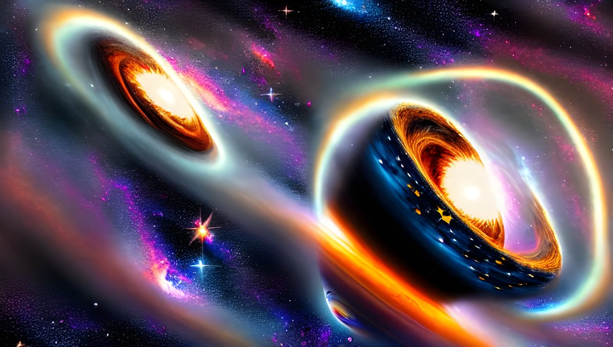 circlemileb's tweet photo. +NASA is that you?
- Nice to meet you pal, I am Stable Diffusion😎
#ai #aiart #galaxy #blackhole #stablediffusion #midjourney #dalle2 #magicspace https://t.co/18KBqf1L0q