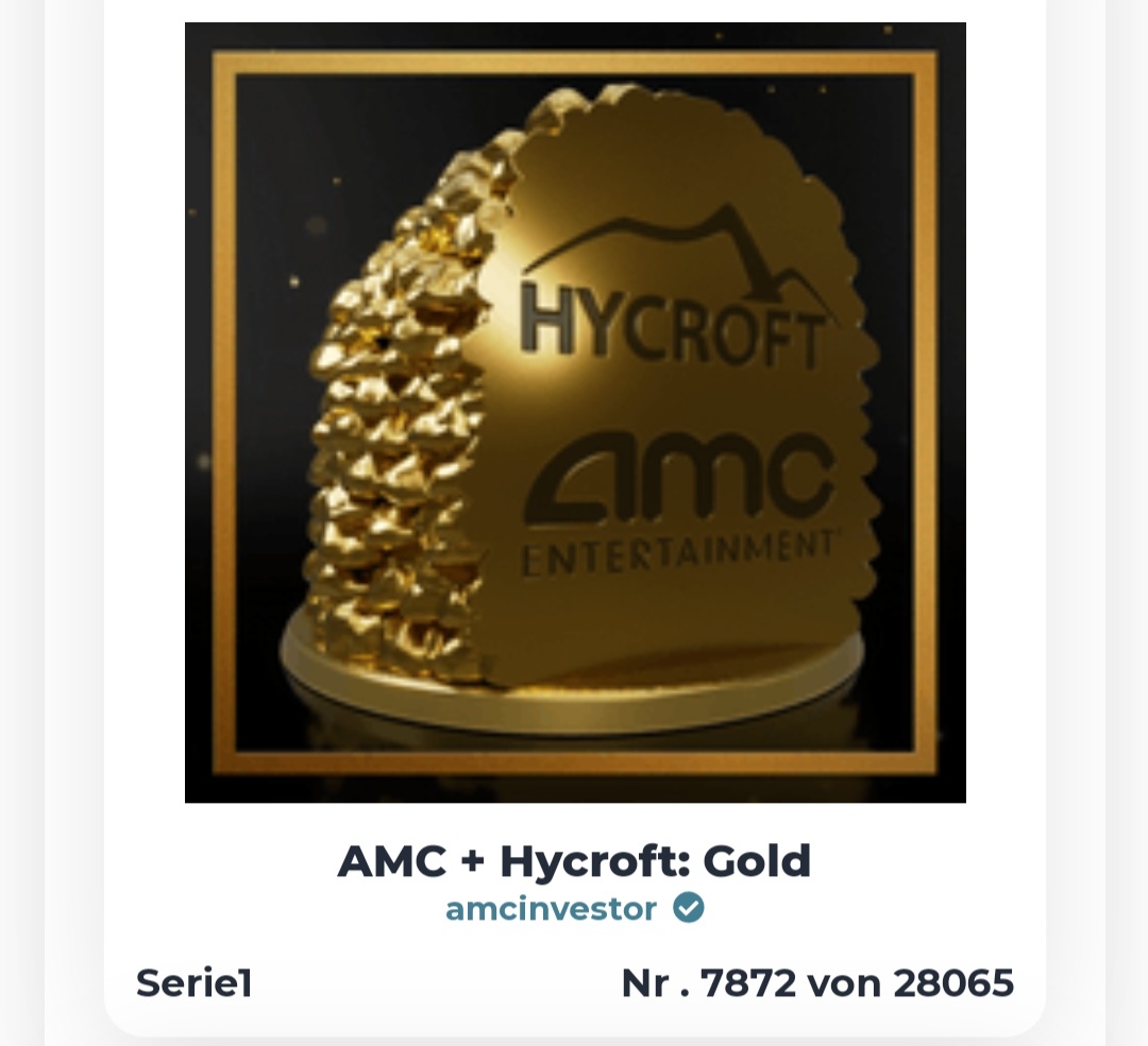 Tobicrypto1's tweet photo. #AMCSTRONG #amcgold
#HYMC #AMCtothemoon
#NFT #NFTCommumity
Thanks @CEOAdam @AMCTheatres
💎🙌🦍🇩🇪🍿 https://t.co/j8yDAvbPLg