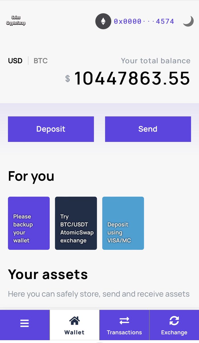 coinscryptoswap's tweet photo. Wallet https://t.co/yMAoTvt4wW