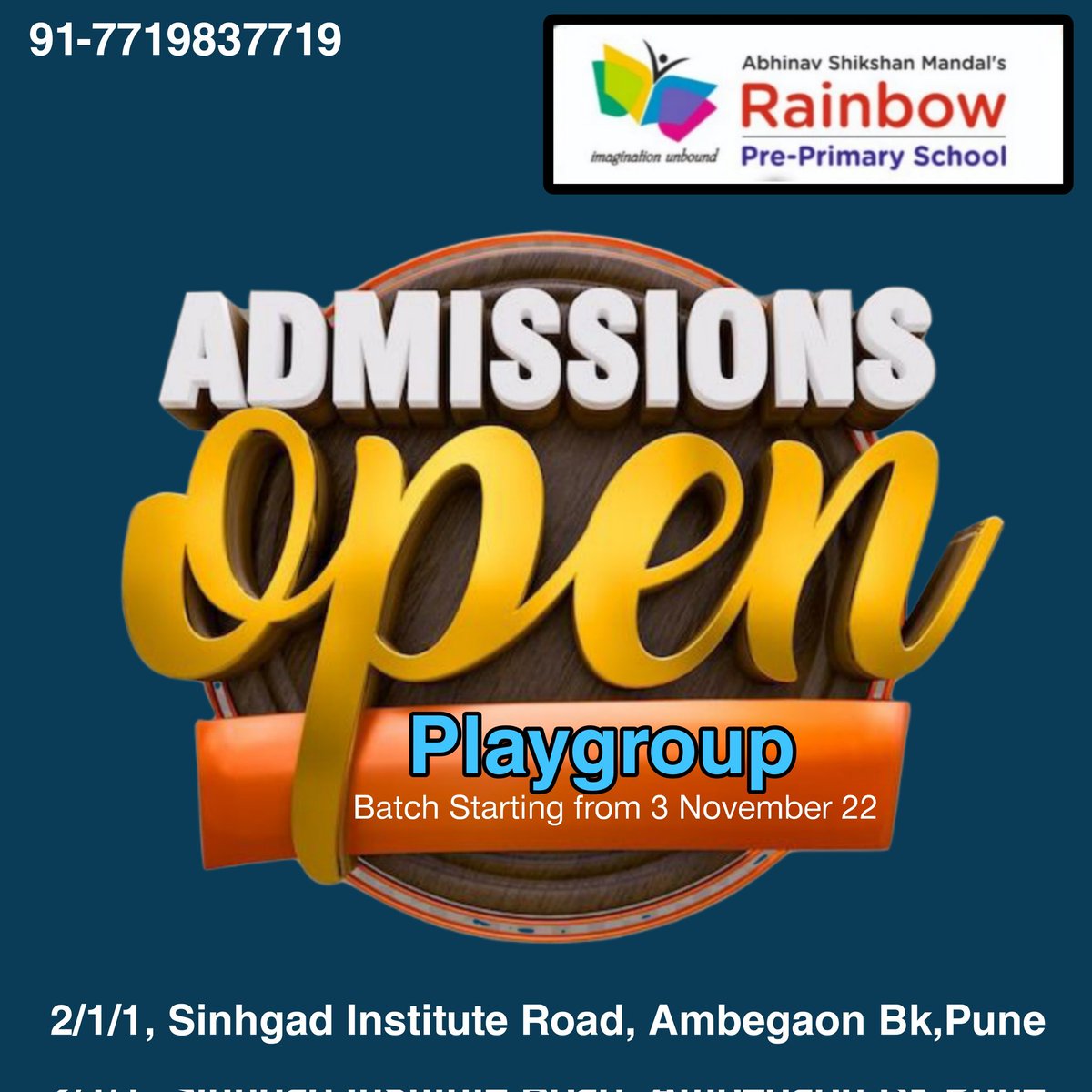 rainbow_pune's tweet photo. #admissionsopen #Playschool #preschool #preprimary #prenursery #playgroup https://t.co/4lJ6JWfUaM