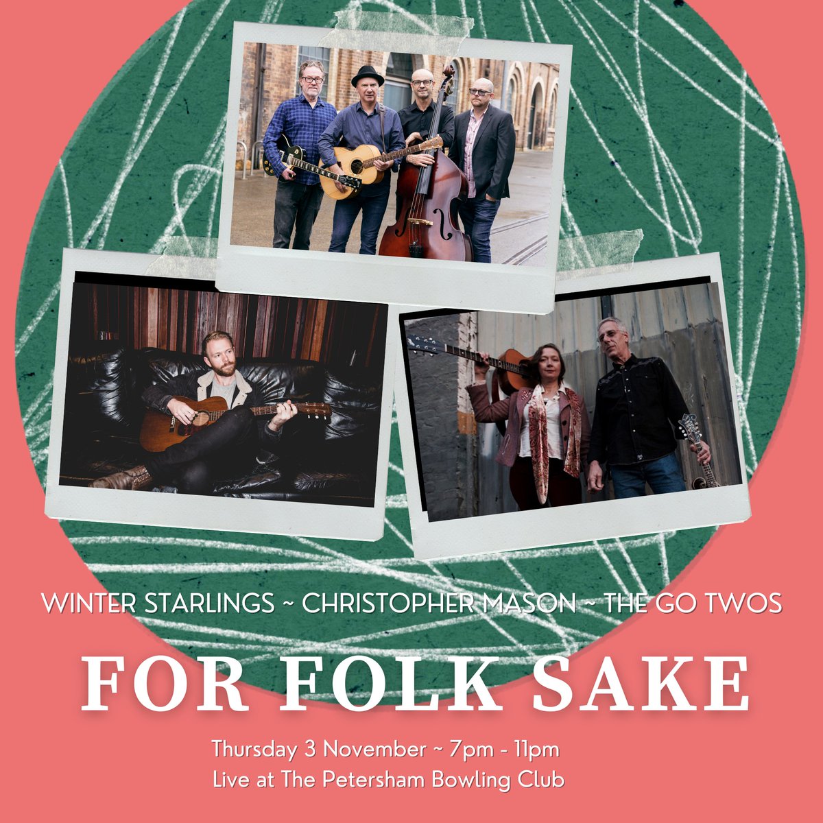 We will be gracing the For Folk Sake stage at the <a href="/petershambowlo/">Petersham Bowling Club</a>  on Thursday 3rd November with Christopher Mason &amp; The Go Twos. 
Grab your tickets at ... moshtix.com.au/v2/event/for-f…
Can't wait to see you there