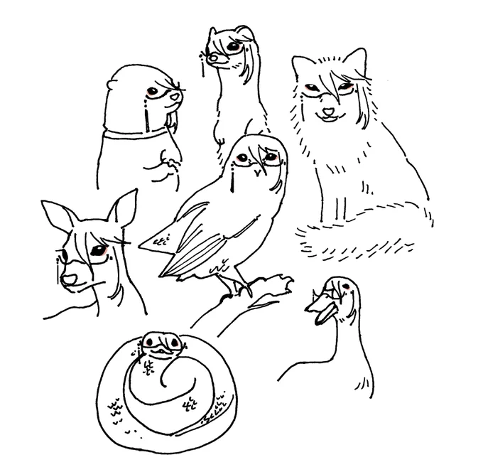 a collection of random animals but they're all baizhu

#genshinimpact 