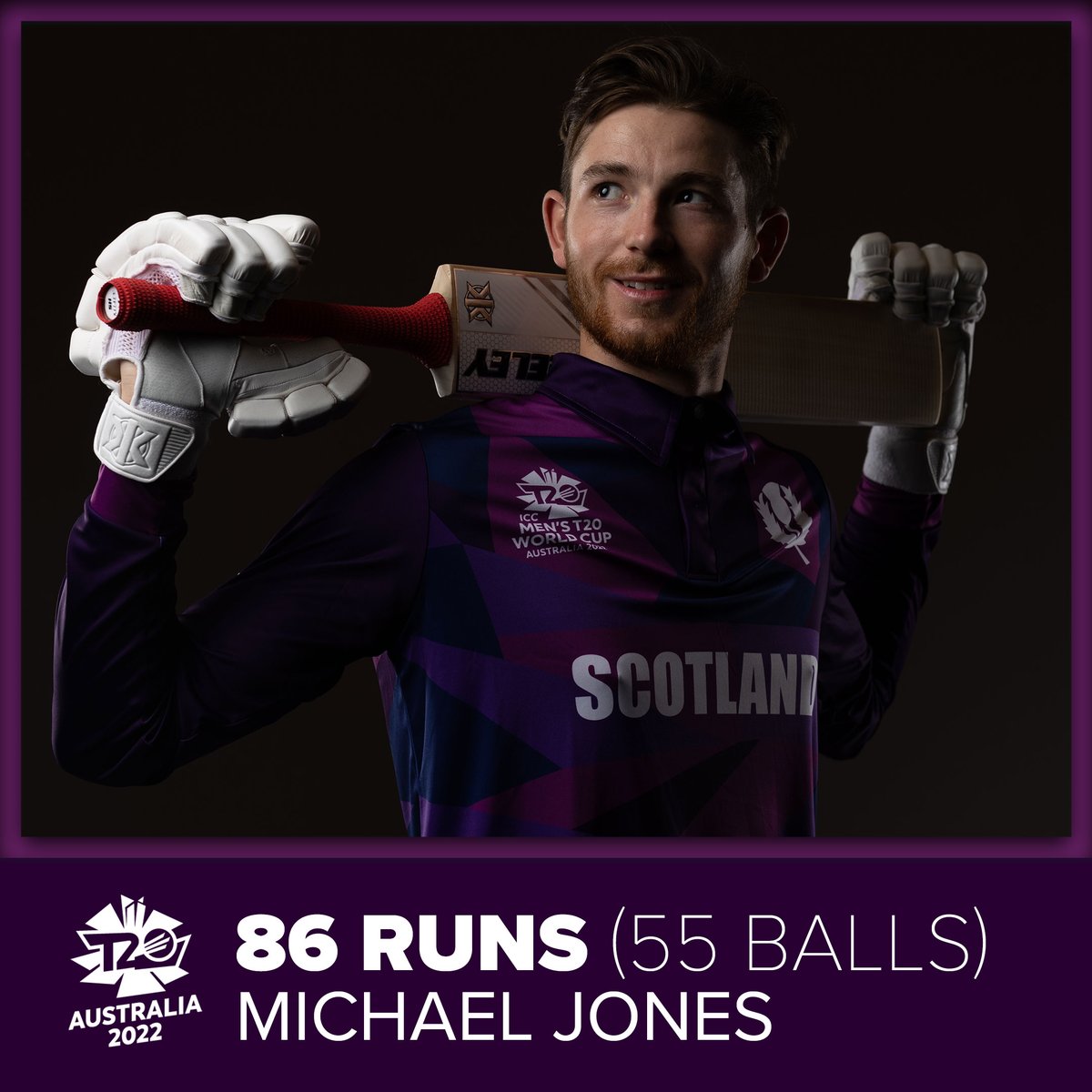 CricketScotland's tweet photo. The highest individual score for Scotland at a @T20WorldCup.

😍 @mikejones04 

#FollowScotland 🏴󠁧󠁢󠁳󠁣󠁴󠁿 https://t.co/8gtPR4cZlJ