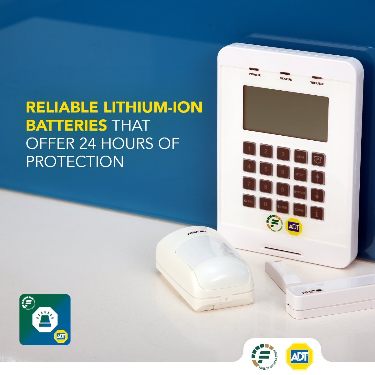Fidelity_Secure's tweet photo. Power cuts can wreak havoc on your alarm system. Fortunately, the SecureGuard alarm panel has a reliable lithium-ion battery that offers 24 hours of protection – even when the power is off.
#FidelityADT #Homesecurity #SecureGuard #Manageyouralarm #Wireless https://t.co/Qy85B49UXu