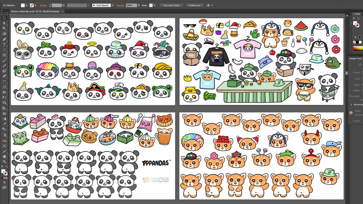 even I'm surprised by the amount of @PPPandasNFT &amp; PPPals I've drawn #NFTs #illustration