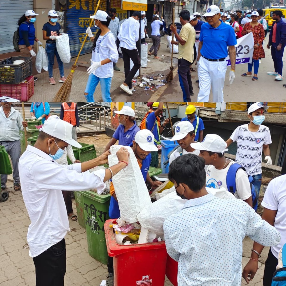 _NSSIndia's tweet photo. Chhattisgarh State Level Mega Cleanliness Drive at Raipur Chhattisgarh. Chief Guest Hon'ble VC Prof. Keshrilal Verma ji,Nagar Nigam Commissioner &amp; Regional Director were present. 1500 kg single use plastic collected &amp; handed over to Nagar Nigam.😊🙌 #SwachhBharat2022 @YASMinistry https://t.co/DLuN7RwMW4