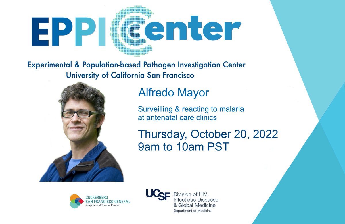 Oct 20 - Excited to host @AlfredoMayor5 Surveilling & reacting to malaria at antenatal care clinics @Manhica_CISM @ISGLOBALorg @genmoz_project @EsteeTorok @isabelrodbar @jessikator eppicenter.ucsf.edu/events/alfredo…