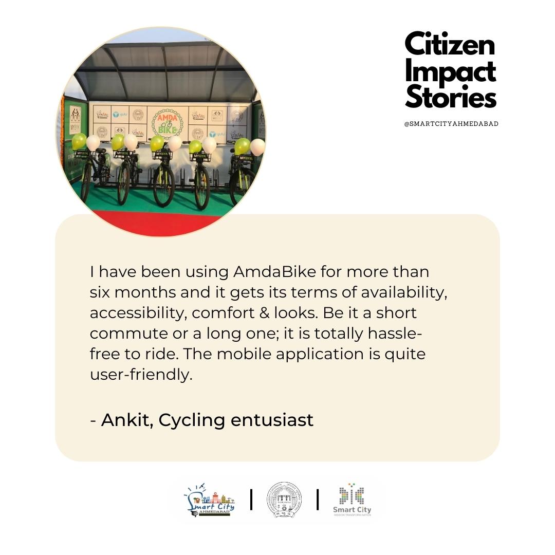 SmartCityAhd's tweet photo. Smart Amdavad ni #SmartBike🚴♂️
#AmdaBike is revolutionizing the way we commute. It is an easy, eco-friendly & urban commuting option.
Let's unlock your health & convenience of commuting.
#SmartCitiesMission #SmartCity #smartcitizen #easeofliving #SmartCityAhmedabad https://t.co/LKqtKOySf8