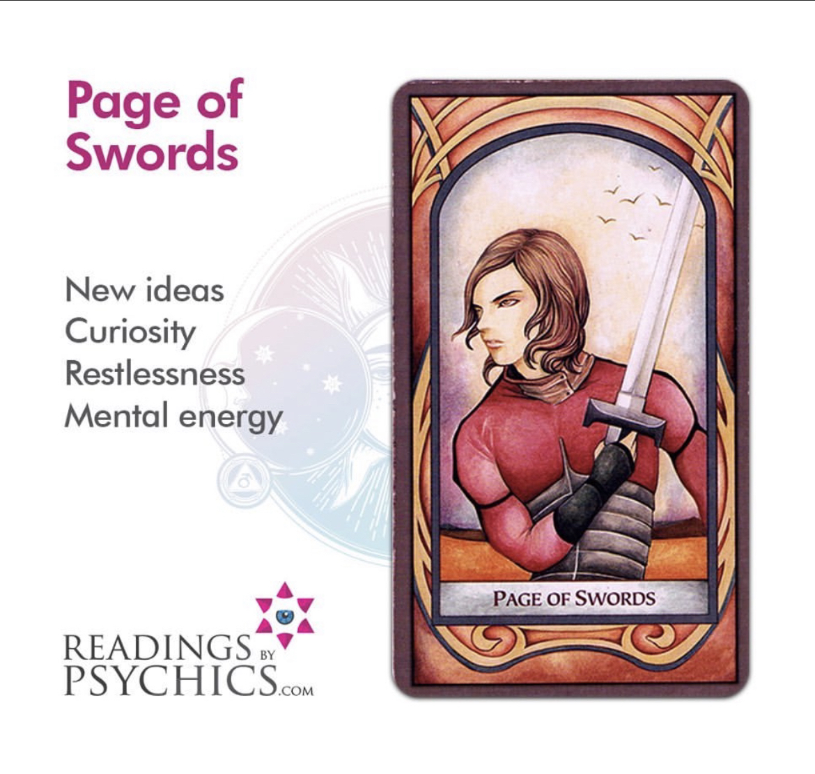 RBPsychics's tweet photo. You’re restless because, you're better than this. 

#pageofswords #haste #dailypull #dailyreading #horoscope #yourhoroscope #horoscopeoftheday #tarotreading #tarotoftheday https://t.co/UFFSX6E9lA