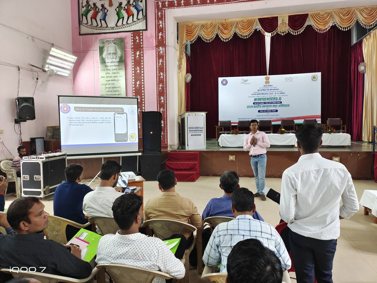 Mayank_v86's tweet photo. @nssptrsuCG organised a social media workshop on 19th oct 2022 at DB girls college, raipur. 
@NSSRDBhopal @_NSSIndia @askabir_ @NssChhattisgarh @NeetaBajpai5 @pankajsinghips @YASMinistry @ianuragthakur https://t.co/IjhdGD3pzz