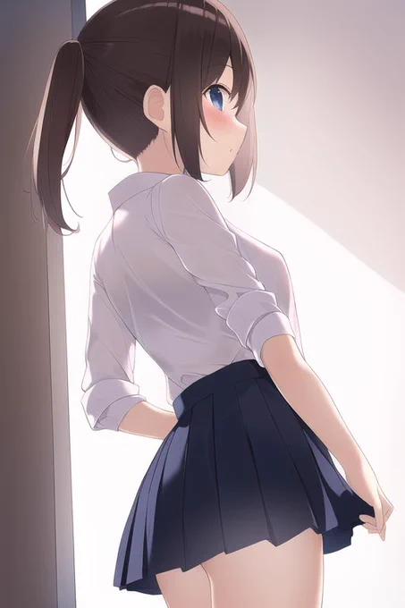 「Normal size slightly smaller tits, junior high school girl, wearing blouses and skirts, small head 」

セーラー服はserahukuで生成なんだけど、これがなかなか出てこなくて、なんだっけこれ?
……ブラウス。
そう、ブラウスだ

 wearing blouses and skirts,

で安定生成出来るようになった 