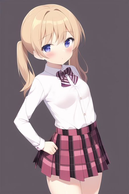 「Normal size slightly smaller tits, junior high school girl, wearing blouses and skirts, small head 」

セーラー服はserahukuで生成なんだけど、これがなかなか出てこなくて、なんだっけこれ?
……ブラウス。
そう、ブラウスだ

 wearing blouses and skirts,

で安定生成出来るようになった 