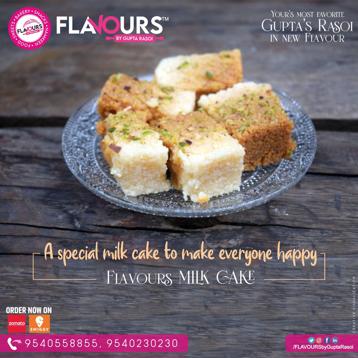 FLAVOURSbyGR's tweet photo. A special milk cake to make everyone Happy Flavours MILK CAKE
.
.
.
#milkcake #laddu #samosa #bread #breadmaking #bakerybread #freshbread #muffins #cupcakes #flavours #guptasrasoi #guptarasoi #fbgr #flavoursbyguptarasoi #tasteofindia #pavbhaji #fkmediaandproductions https://t.co/h5TtR1wmkc