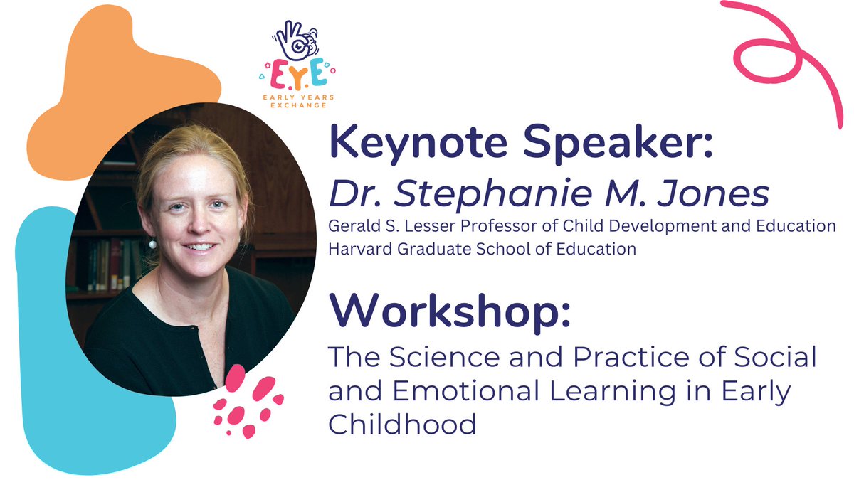 PanaAsavavatana's tweet image. Ever wonder about how #socialemotionalskills impact mental health, behavior, or academic success? Or what implications the pandemic has upon student in #ECE? Join us at #EYEx23 to learn from Dr. Jones and other presenters! 
🌐eyexchange.net 
#NAEYC #EYtalking #IntearlyEd