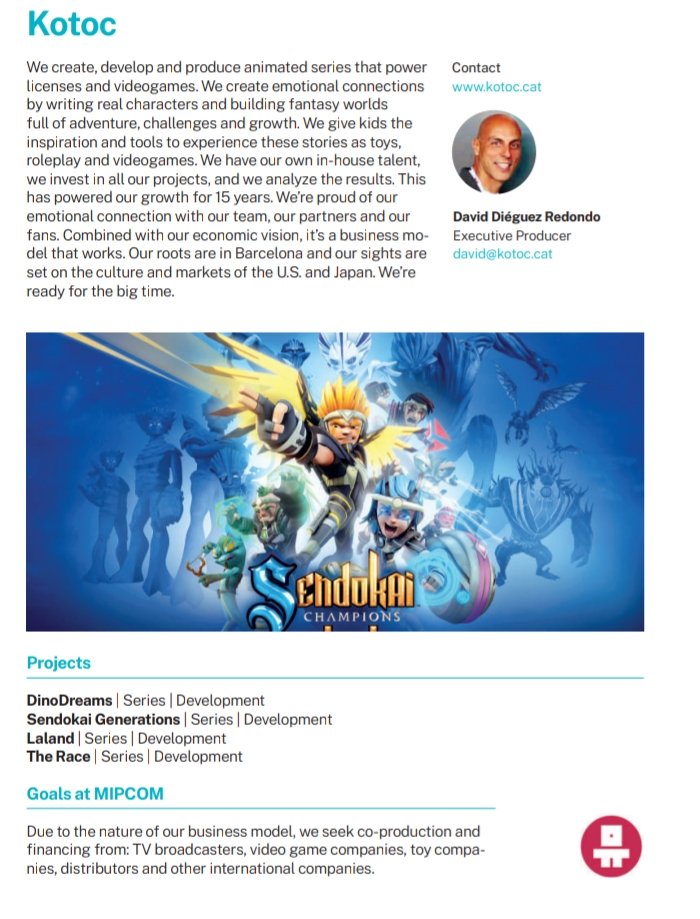 superfelixyt's tweet photo. Todo indica a qué Kotoc planea sacar la 3 y la 4 casi de seguido, como pasó con la 1 y la 2. En cuanto a cómo se esto? Esto pone sobre Kotoc en la #MIPCOM2022 @catalanfilms 
#sendokai #kotoc https://t.co/W3NK5Yhj2q