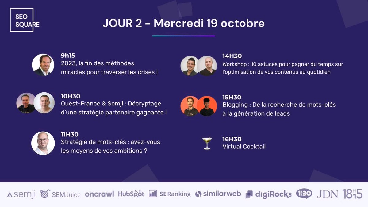 nguyen_nico's tweet image. Et c'est parti pour la 2e et dernière journée du SEO Square, on vous attend nombreux pour faire le plein de SEO :)
#SSQ5