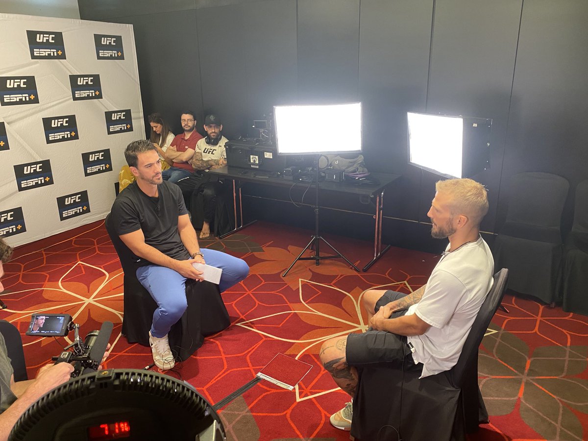 MoynihanCharles's tweet photo. .@TJDillashaw tells @bokamotoESPN that @funkmasterMMA has “a quit button.” The bantamweight title fight takes place Saturday at #UFC280 at Etihad Arena in #AbuDhabi Live on @ESPNPlus PPV #ShowdownWeek https://t.co/VA1IefEVEx