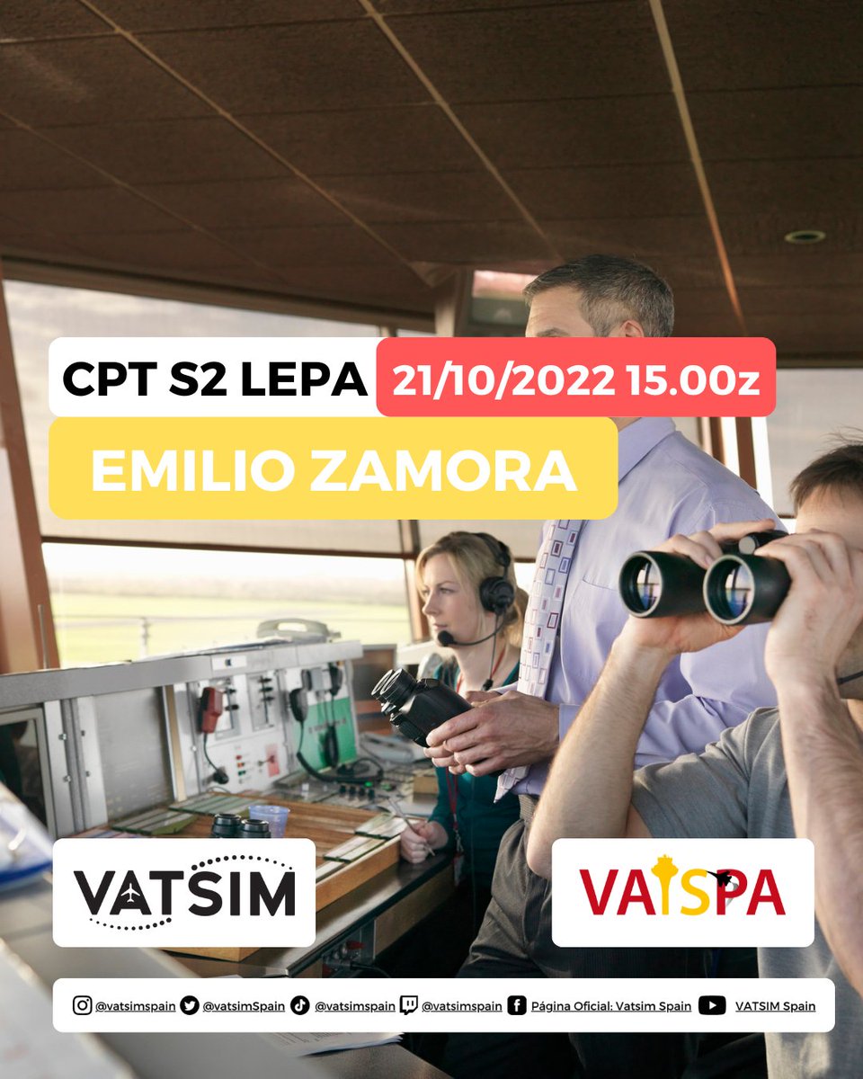 vatsimSpain's tweet image. El viernes, en la torre de Palma de Mallorca, Emilio Zamora se examinará para tratar de obtener su rango S2 en LEPA_TWR. ¡Todo tipo de llegadas y salidas son bienvenidas!

¡Buena suerte Emilio!✈️

#vatsimspain #vatspa #vatsimnetwork #vatsimexam #vatsimatc #vatsim