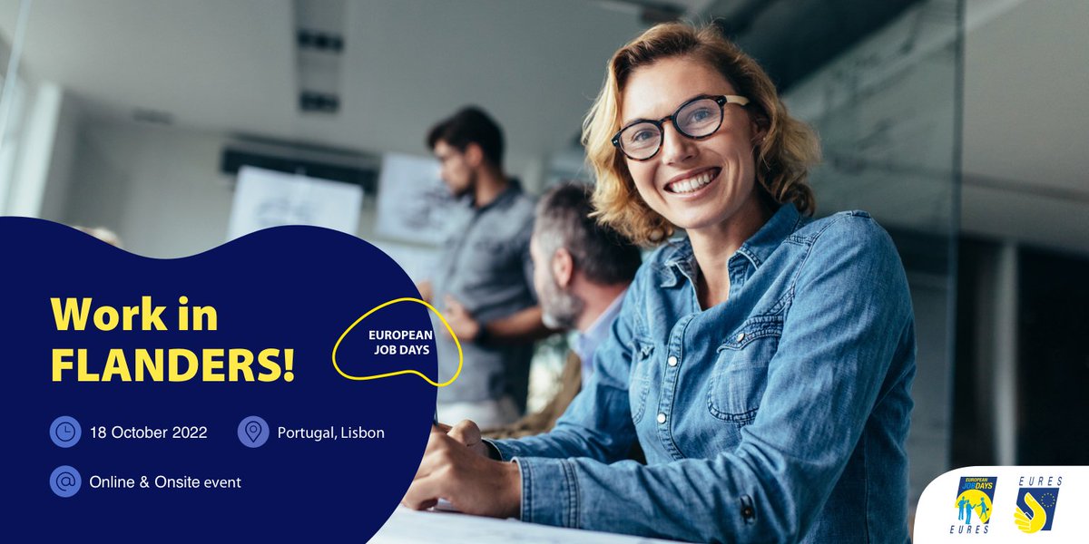EURESJob's tweet photo. The second session of the #WorkInFlanders 🇧🇪 #recruitment event online 💻 and onsite 📍 in Lisbon 🇵🇹 is taking place TODAY from 🕑11:00 to 19:00 CEST.

Apply for jobs and get your interview 🧑‍💼

Register now ⬇️
https://t.co/NBbQIVRGE4

#EURESjobs https://t.co/rbB9f9Ua6u