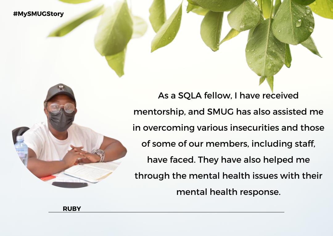 KuchuTimes's tweet photo. โThank you SMUG for being a good mentor and for guiding me on the right path.โRuby #MySMUGStory #StandWithSMUG #SMUG. To get involved follow the link below https://t.co/cEvyRRfgJc https://t.co/v9xeFcg7n9
