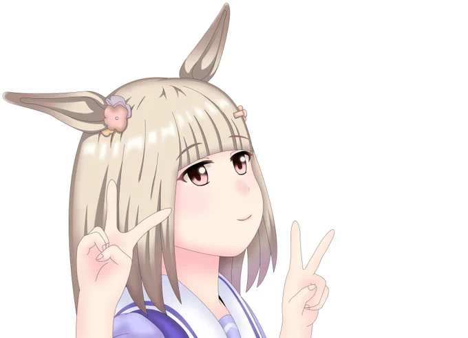 なんかピースしたり、フランスパン食べようとしたりするハッピーミーク#ウマ娘 #ハッピーミーク 