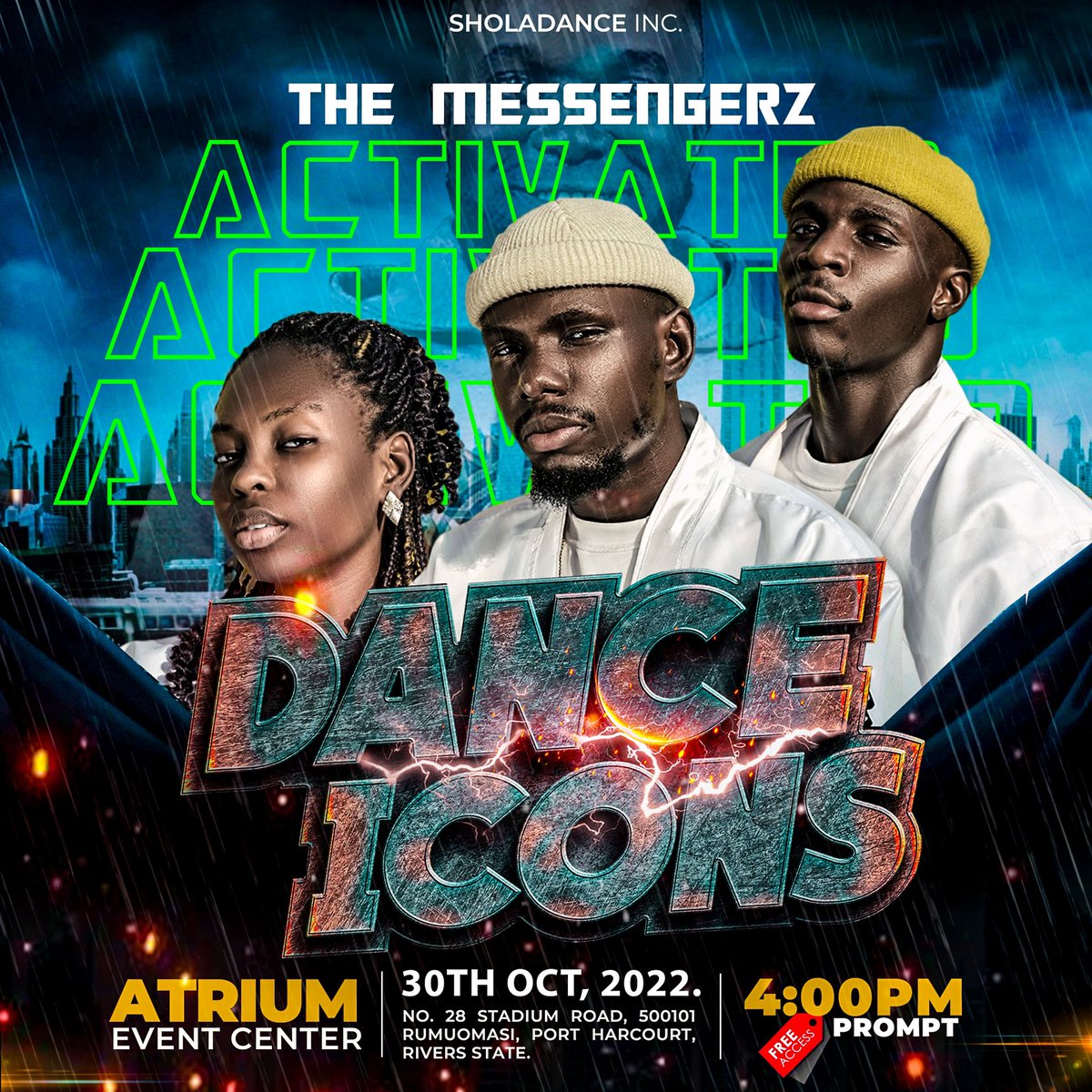danceicons_ng's tweet photo. The MESSENGERZ will be delivering something hooge at Dance Icons 2022

If you haven't gotten a message yet, book a seat with the link for 30th of October 2022 

https://t.co/NcHIkuATQf

#Danceicons
#portharcourtdance https://t.co/vtE9bYwa8D