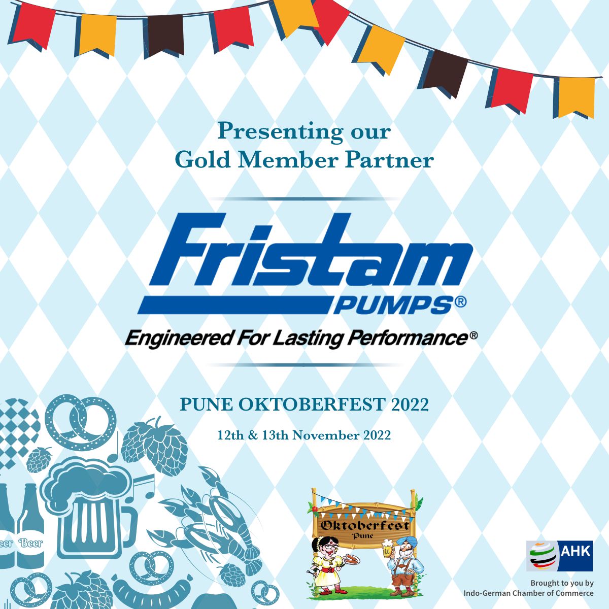 IndoGerman's tweet photo. Introducing our Gold Member Partner for the #PuneOktoberfest2022 🍻

@Fristampumpsind 

#Pune #beers #craftbeers #partners #German #beertaps #puneevents #November #Savethedate https://t.co/moMaBmXkiw
