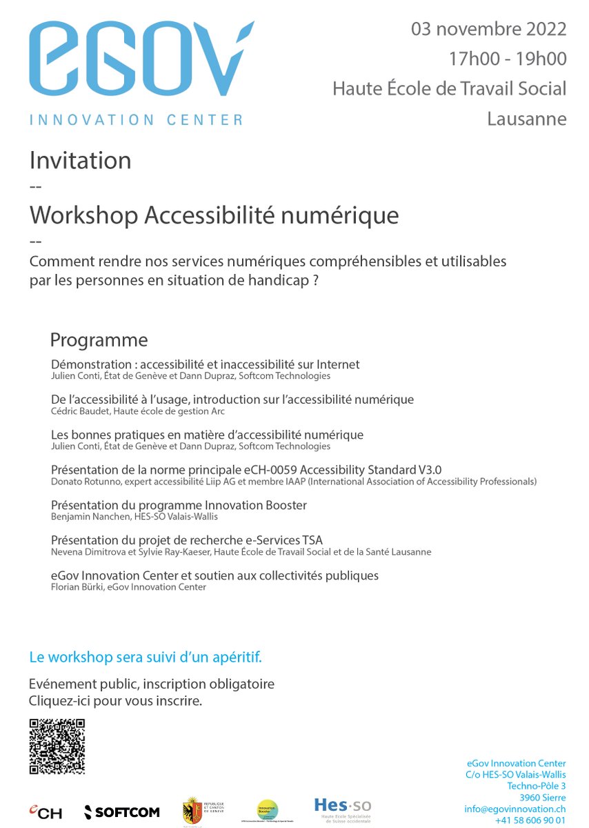 Merci à Dan de participer au workshop sur l'accessibilité numérique organisé par @eGovInnovation prévu le 3 novembre.
Lors de cet événement, vous comprendrez pourquoi les enjeux de l'accessibilité numérique sont importants.
Ne ratez pas cette opportunité!