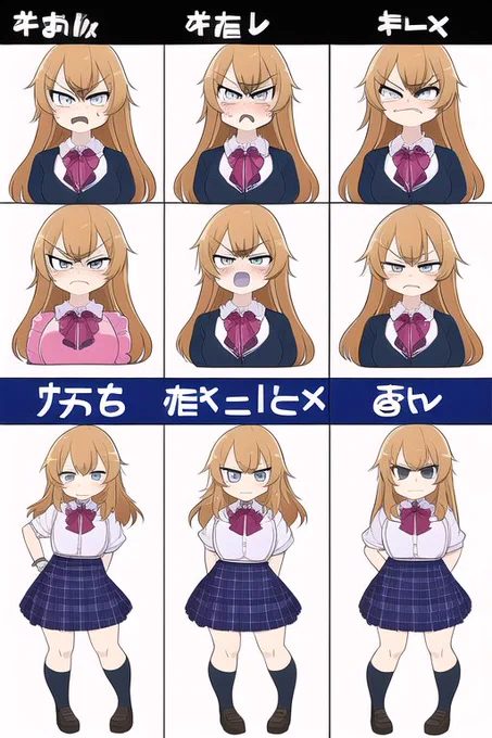 「kawaii, high school girl, wearing blouses and skirts, full body, ill humor, Grumpy, angry, six-headed」

six-headed(6等身)

なんか予想外の挙動を見せたAIちゃん…… 