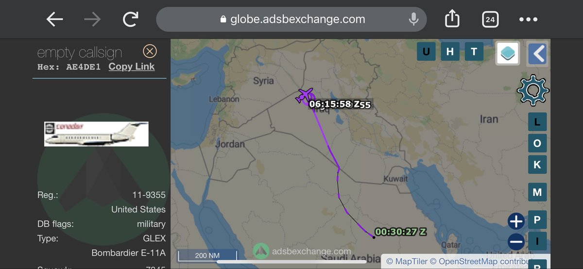 TheSnoopySnoop's tweet photo. #LOBO01 departed Ramstein yesterday for Saudi and is already on ops over Iraq today https://t.co/kaTCkGzK02