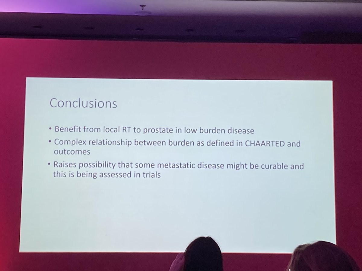 Conclusions of Pr Nick James about treatment intensification with radiotherapy