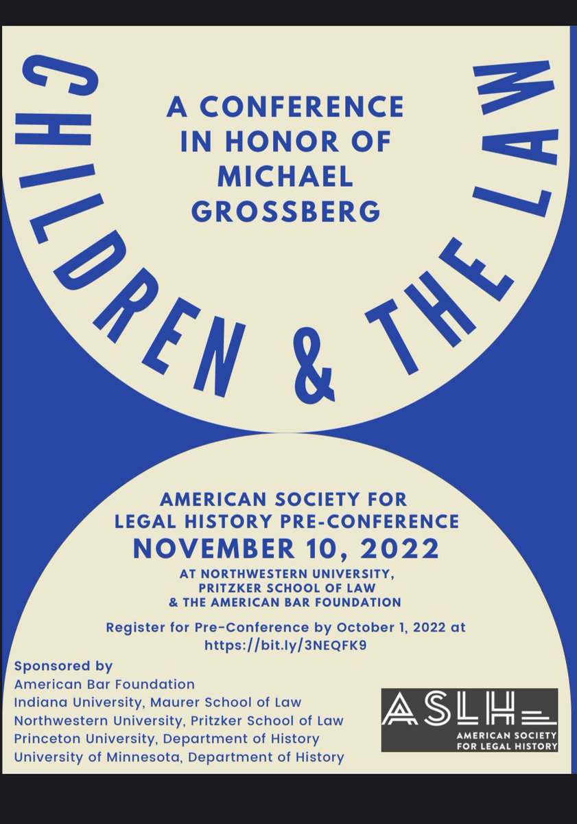 dee_linquent's tweet photo. I’m recovered from San Antonio and now it’s time to prep for Chicago!
Can’t wait to be part of this meeting of so many incredible scholars of childhood & the law at this years @ASLHtweets
Hope to see you there!
#lawandhistory #ASLH2022 #ASLH #legalhistory #childrenandthelaw https://t.co/5POEfI8w9c