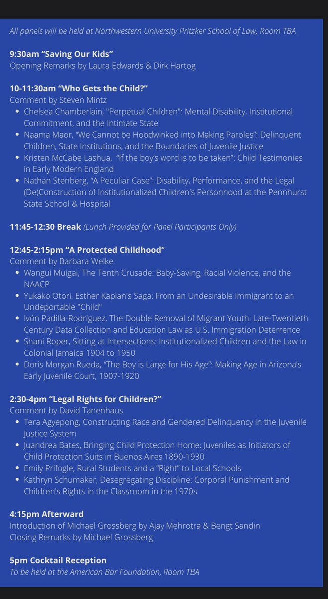 dee_linquent's tweet photo. I’m recovered from San Antonio and now it’s time to prep for Chicago!
Can’t wait to be part of this meeting of so many incredible scholars of childhood & the law at this years @ASLHtweets
Hope to see you there!
#lawandhistory #ASLH2022 #ASLH #legalhistory #childrenandthelaw https://t.co/5POEfI8w9c