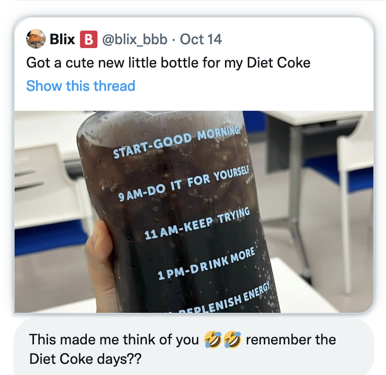 At least I'm not the only one :) You know your "cold caffeine" habit was (is?) chronic when a former [amazing] PhD student (<a href="/TheDrLLCoolJ/">Liz Lee Johnson, Ph.D.</a>) gets nostalgic over it.