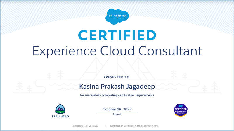 One more Certification completed. Thanks to @PhilWeinmeister @jarrodmichael @sarahasnolimits for the free course on Pluralsight last week.@Salesforce #CertificationDays @trailhead @ExperienceCloud #ExperienceCloud #salesforce