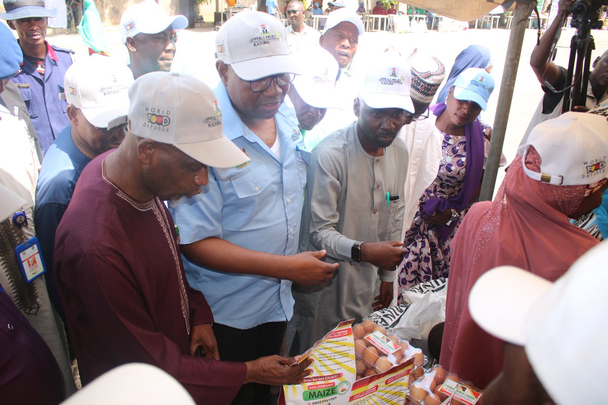The Honourable Commissioner for Agriculture, Alhaji Ibrahim Hussaini and other stakeholders touring the exhibition stands at the 2022 World food Day.
Theme: Leave No One Behind. #appealsng #WorldFoodDay_2022