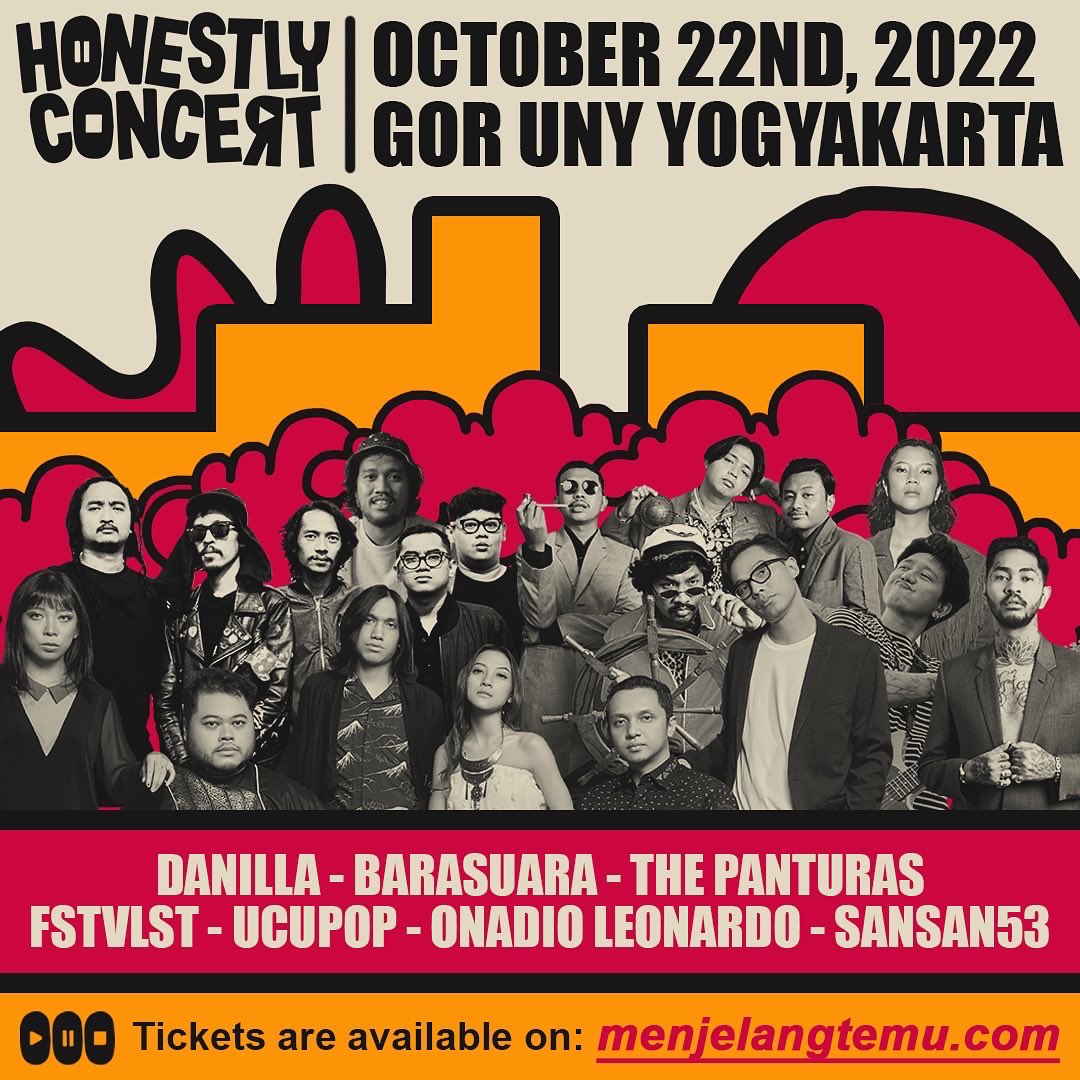 BARASUARA's tweet photo. Yogyakarta! Siap-siap hari Sabtu ini 22 Oktober 2022 kami akan tampil di Honestly Concert, GOR UNY. Serunya bawain lagu apa nih? https://t.co/htsor9wIGg