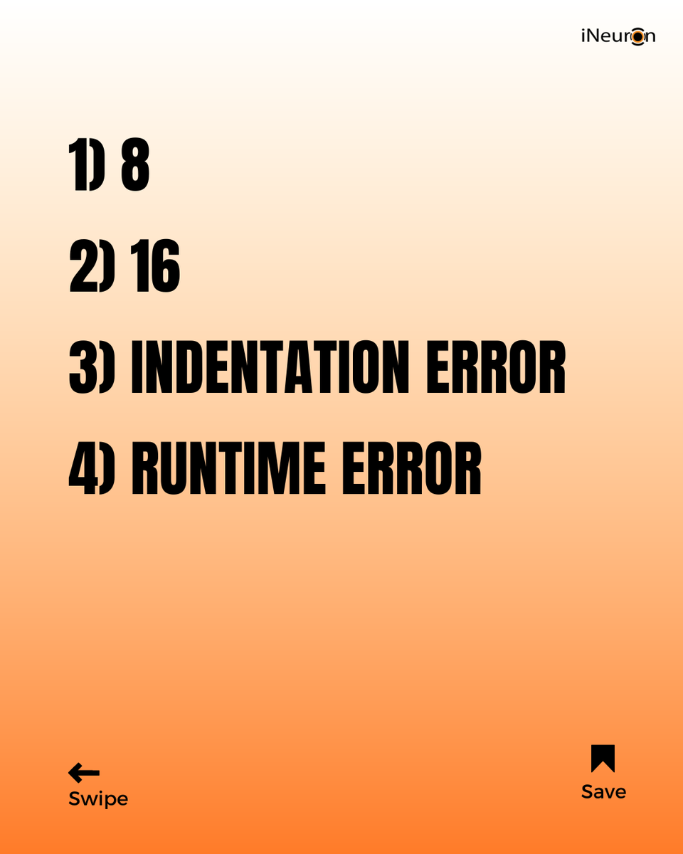 ineuron_ai's tweet photo. Most Asked Question in Placement > Python Practice questions > Difficulty level: Easy
#placementfever
:
Comment your Final Output!
#ineuron #placement #python #programming #jobready #easylevel #coding #comment #Share https://t.co/A2vMR0x5Hc