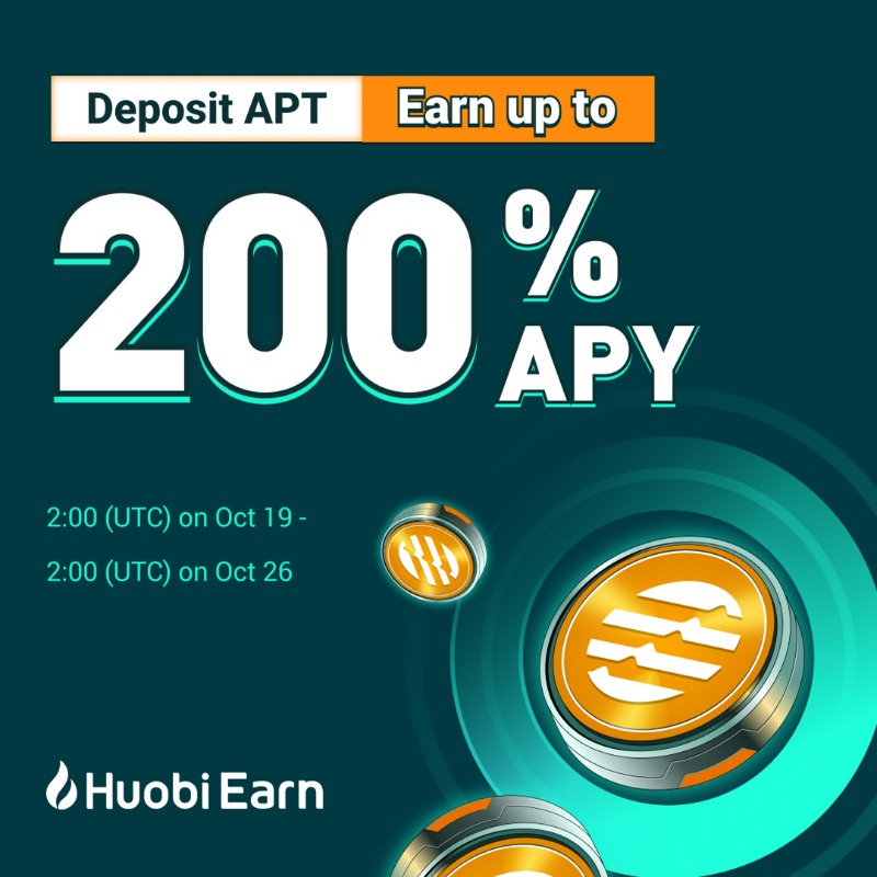 HTX_Global's tweet photo. 🚀Start your one-stop $APT trading journey at #Huobi

🙌Do not miss
💥200% Staking APY  
💰&amp; Mega $APT prize pool

😍5 ppl * $20
🔹Follow @HuobiGlobal @AptosFoundation
🔹RT + Tag 3
🔹Comment Huobi UID👇