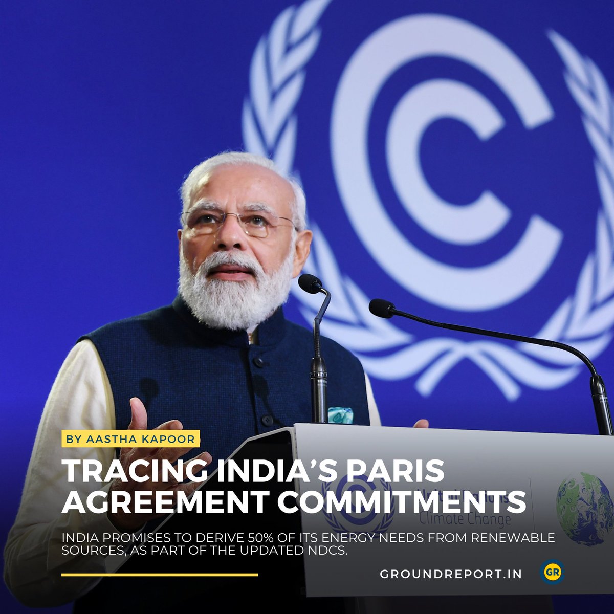 GReportIndia's tweet image. India’s capacity for #NonFossilEnergy will expand to 500 GW. And, it will derive 50% of its energy needs from #RenewableSources. From now until 2030, it is anticipated that #CarbonEmission will be decreased by 1 billion tonnes overall.

groundreport.in/tracing-indias…

#ParisAgreement