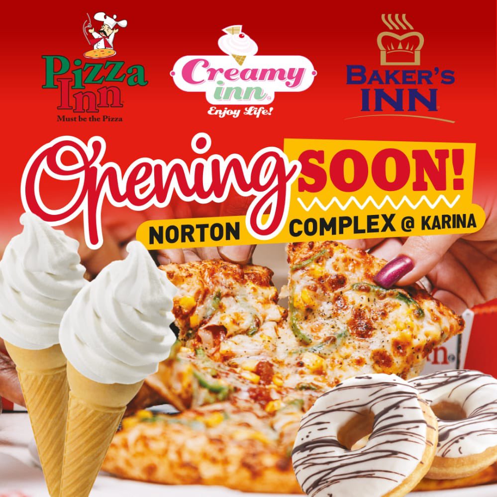 PizzaInnZim's tweet photo. Excited 🤔

Of course we are 🥳, another branch is coming to the Norton Complex at Karina for you to grab your freshly baked pizzas.

Let’s count down to the opening together and let us know what you’re ordering once it’s open 😁
 #PizzaInnNorton  #NewBranch #OpeningCountDown https://t.co/xHOjsaMBR2