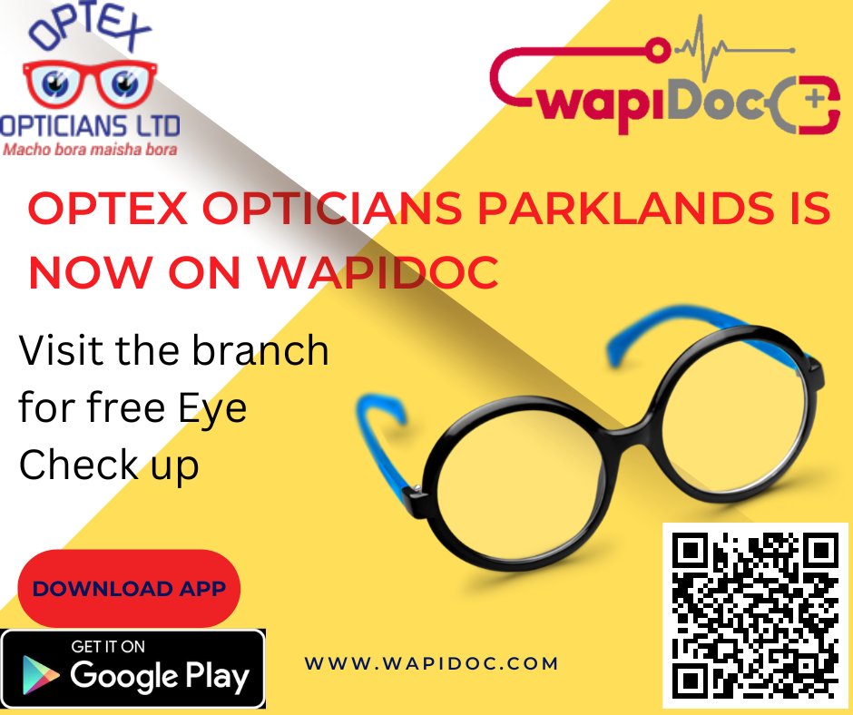 wapidoc's tweet photo. Signs that you need eye check up.
Eye pain &amp; fatigue
Frequent headache
Light sensitivity
Diabetes
Trouble seeing at night
Itchy eyes
Download @wapidoc app and visit @OptexOpticians parklands for free eye check up https://t.co/VDdVBreVs1